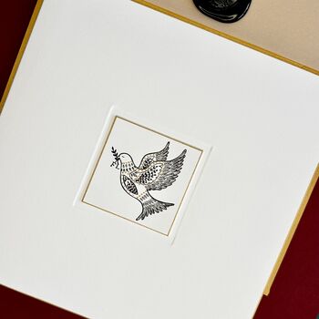 Personalised Hand Illustrated Peace Dove Christmas Card, 2 of 3
