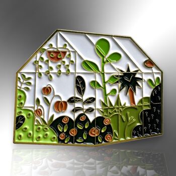 Greenhouse With Plants Enamel Pin Badge, Gifts For Gardeners And Plant Lovers, 3 of 8