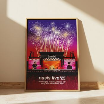Oasis Mania Customisable Tour Date And Location Art Print / Oasis Live 25 Wall Art / Oasis Worldwide Tour Memorabilia, 3 of 3