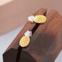 Pineapple Stud Earrings In Sterling Silver, thumbnail 3 of 11