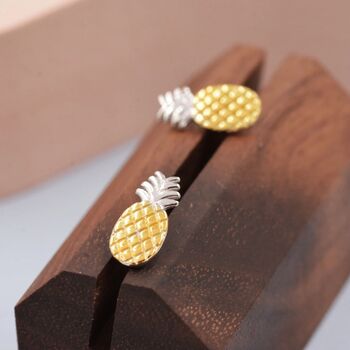 Pineapple Stud Earrings In Sterling Silver, 3 of 11