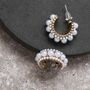 Gold Colour Pearl Huggie Hoop Earrings With Pearls, thumbnail 4 of 4