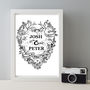 Personalised Mr And Mr Wedding Tattoo Gift Print, thumbnail 1 of 2