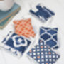 Safiya Lavender Bag, Blue And Orange Geometric Circles, thumbnail 2 of 2