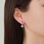 Sterling Silver Paw Print Huggie Hoop Earrings, thumbnail 5 of 11