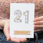 Personalised Marquee Lights 21st Birthday Card, thumbnail 1 of 2