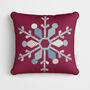 Red Patchwork Snowflake Cushion, thumbnail 2 of 7