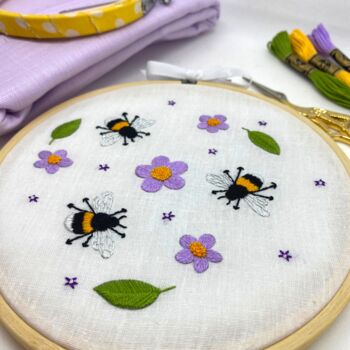 Beginners Embroidery Kit, Bees And Flowers, 3 of 9