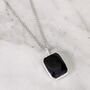 'The Rectangle' Black Tourmaline Sterling Silver Necklace, thumbnail 2 of 8