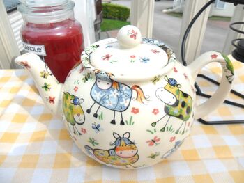 Six Cup Teapot In Crazy Farm Design, 2 of 8