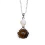 Healing Hands Tigers Eye Pendant Necklace | Silver Plated, thumbnail 5 of 7