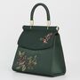 Robin Love Embroidered Green Satin Tote, thumbnail 3 of 7