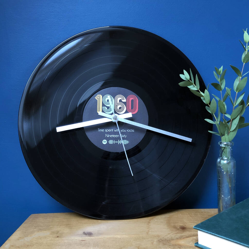 Personalised Special Year Spotify Vinyl Record Clock, 1 of 5