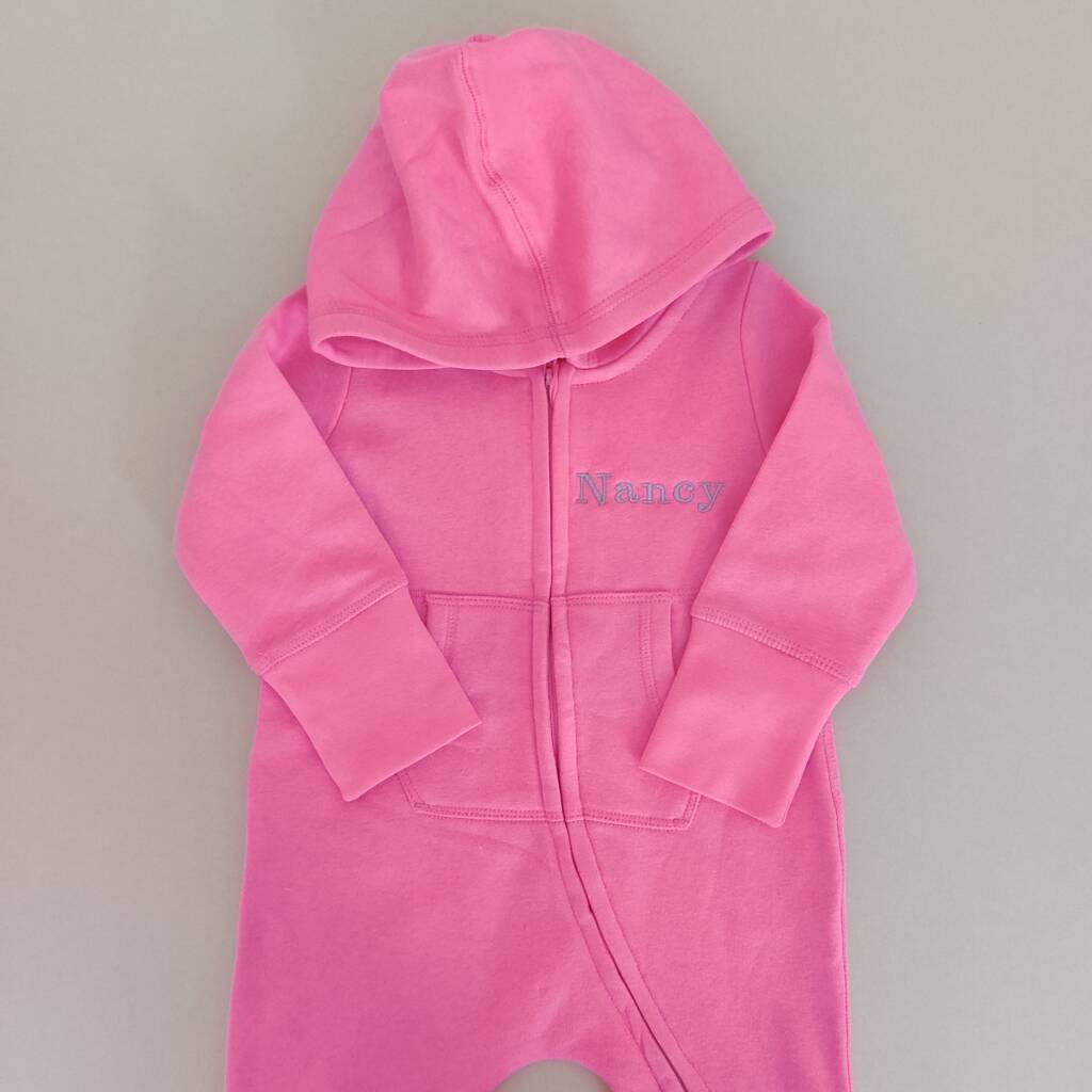 Personalised Baby Toddler Hooded Onesie By Mimi & Thomas® Cashmere ...