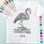 Flamingo Personalised Colour In Child's T Shirt, thumbnail 1 of 3