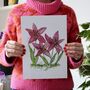 Pink Lily Watercolour A4 Art Print, thumbnail 1 of 5