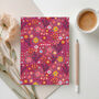 Floral Dark Pink Hardback A5 Notebook, thumbnail 1 of 11