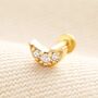 Sterling Silver Crystal Moon Piercing Earring, thumbnail 2 of 6