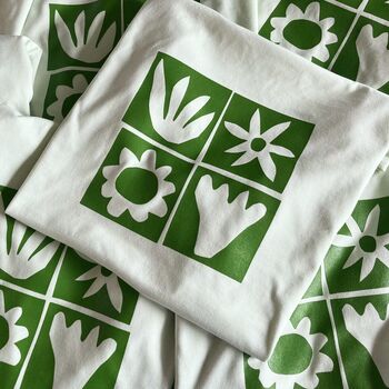 Sage Organic Cotton Floral T Shirt, 2 of 5
