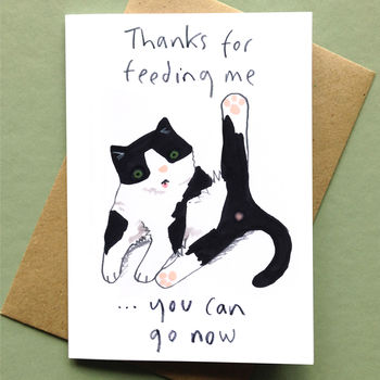 Thank You For Feeding My Cat Card, 2 of 2