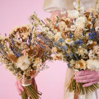 The Pearly Prairie Dried Flower Baked Blossom Bridal Bouquet, 3 of 3