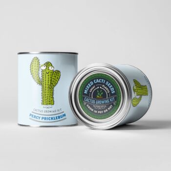 Percy Pricklebum Grow Your Own Cacti Kit Gardening Gift, 4 of 7