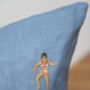 Swimmers Embroidered Cushion W Insert, thumbnail 7 of 7