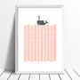 Whale Screen Print In Rose Blush Framing Available, thumbnail 2 of 4
