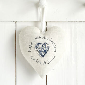 Personalised Wedding Anniversary Hanging Heart Gift, 3 of 12
