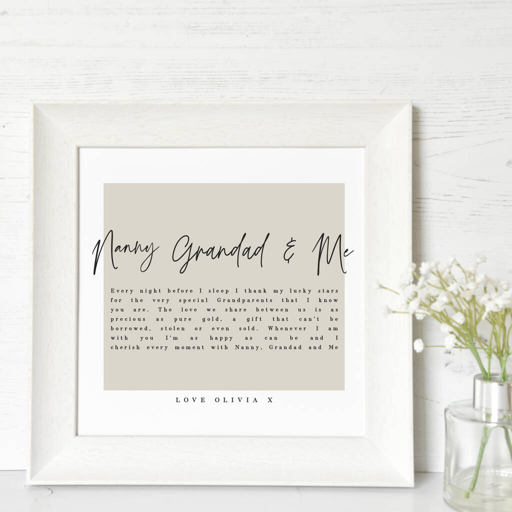 Personalised Grandparents Print With Poem, 1 of 4