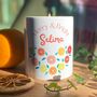 'Merry And Bright' Personalised Citrus Garland Ceramic Jar Candle, thumbnail 1 of 7