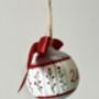 Custom Hand Painted Christmas Bauble Burgundy And Blue, thumbnail 2 of 12