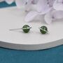 Sterling Silver Genuine Jade Planet Stud Earrings, thumbnail 7 of 12