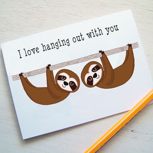 Sloth Friendship Card By Hoobynoo