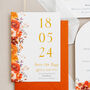 Burnt Orange Floral Wedding Invitation Set, thumbnail 3 of 9