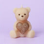 G Decor Soy Wax Teddy Bear With Shiny Heart Candles, thumbnail 4 of 7