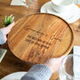 Personalised Cake Board Round Acacia Wood, thumbnail 3 of 5