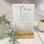 Floral Personalised Cheese Cake Sign Opaque Weddings Parties, thumbnail 9 of 9