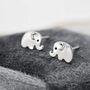 Sterling Silver Cute Baby Elephant Stud Earrings, thumbnail 1 of 10