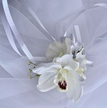 White Orchid Wrist Corsage, 4 of 11