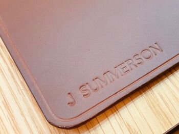 Personalised Leather Coaster, Conker Brown, 3 of 11