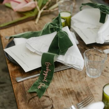 Velvet Bow – Personalised Bow Place Setting, With Ties And Available In Three Lengths, 4 of 12