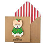 Handmade Personalised Festive Pomeranian Christmas Card, thumbnail 1 of 5