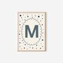 Boys Personalised Initial Moon And Stars Print Set For Bedroom, Nursery Or Playroom, thumbnail 3 of 7