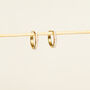 18k Gold Plated Starburst Heart And Pearl Huggie Earrings With Ivory Opal, thumbnail 2 of 7