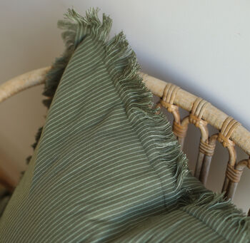 Otto Green Frayed Cushion Cover, 3 of 6