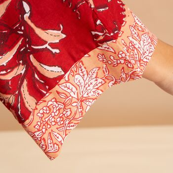 Indian Cotton Red Rubra Print Kimono, 3 of 5