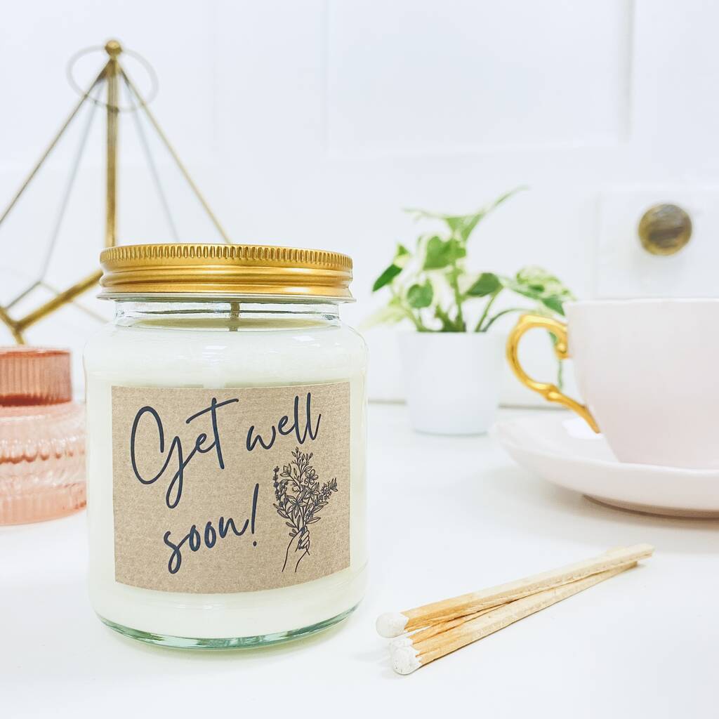 'Get Well Soon' Scented Natural Soy Candle, 1 of 2