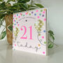 Balloon Brights 21st Birthday Card Pink, thumbnail 2 of 2