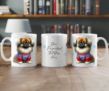 Personalised Pekingese In Christmas Jumper Mug, 2 of 2